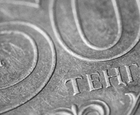 a close up of a fifty cent coin